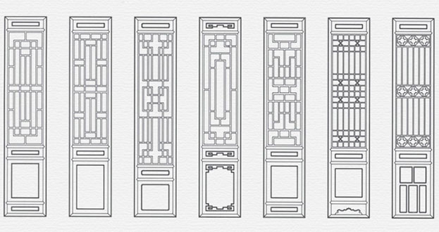 顺昌常用中式仿古花窗图案隔断设计图